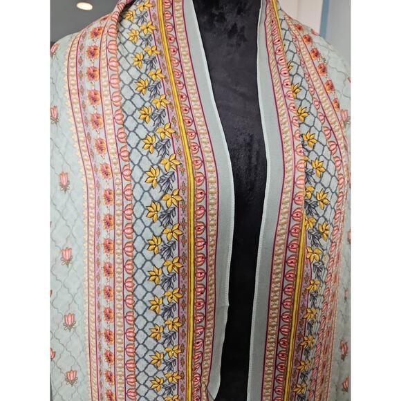 Boho Floral Embellished Scarf Multicolor Lightweight Shawl Wrap Festival - Picture 3 of 12